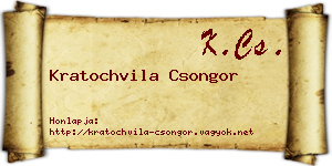 Kratochvila Csongor névjegykártya